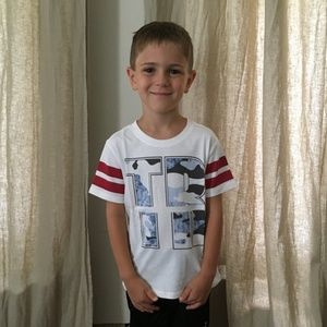 True Religion Sliced Logo T Shirt Boys 5 Blue Camo